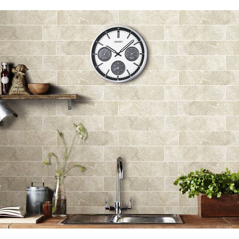 QXA823SLH Wall Clock, Silver-Tone