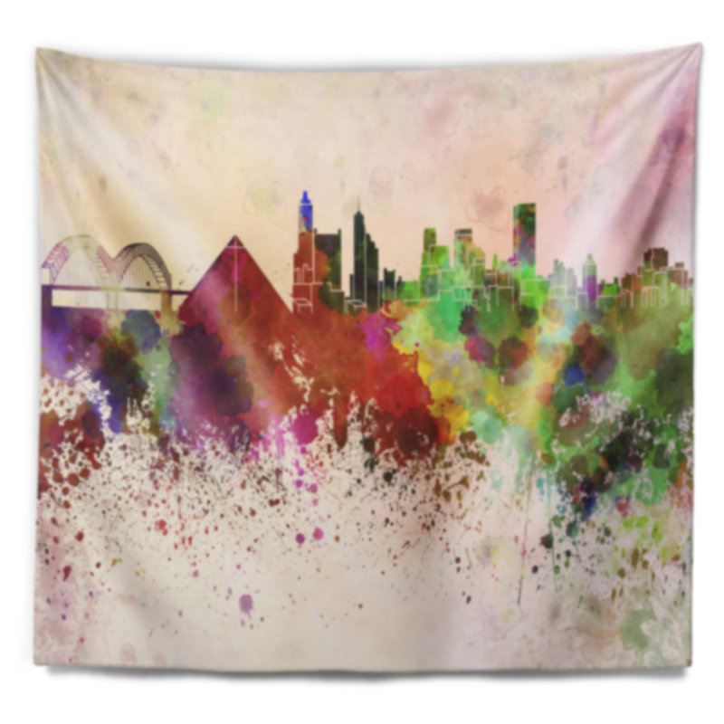 Memphis skyline tapisserie Cityscape, H 32 po x l 39 po