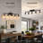 35" 5-Light Black Fixed Track Lighting Kit With Adjustable Heads And Glass Shades-134285588