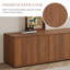 Meuble télé Mid-Century noyer brun 79 po avec rangement, console média rétro pour le salon