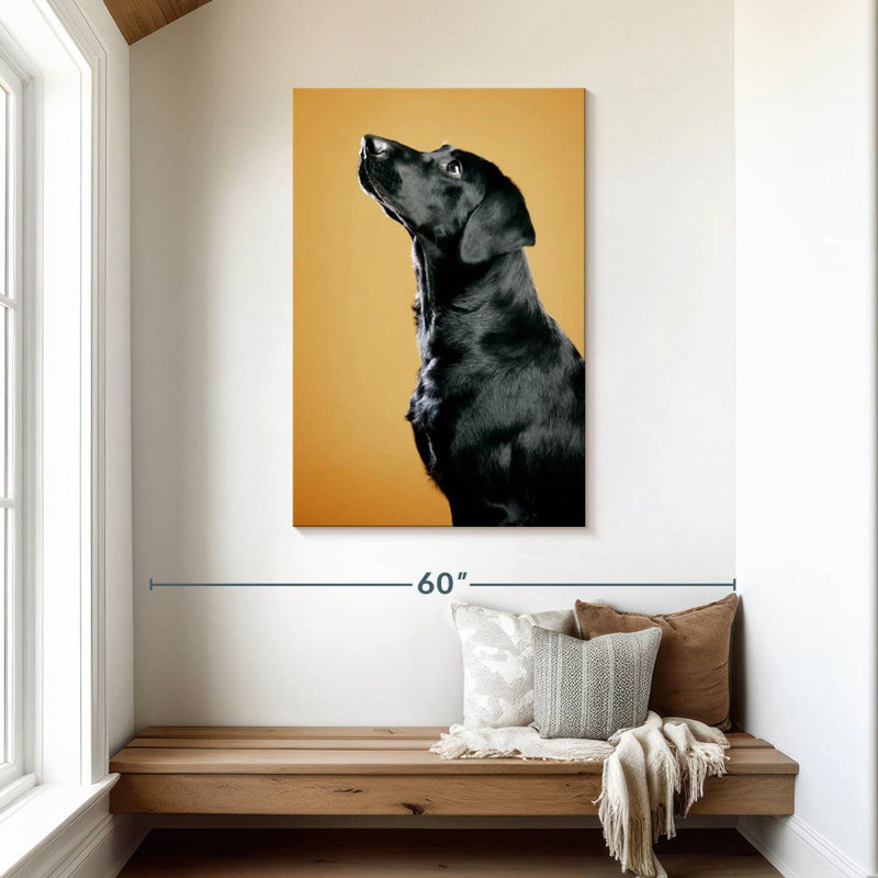 Brampt Obedient Black Dog, 45" H x 30" W