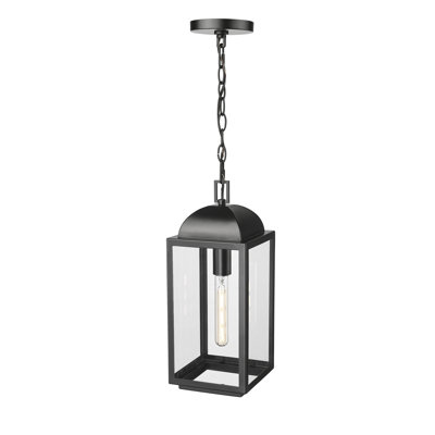 Beaufort 7" Wide 1-Light Outdoor Hanging Lantern - Powder Coated Black