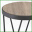Circulaire chêne gris patiné & amp; Table basse noire - polyvalente pour les petits espaces Pieds en métal stables
