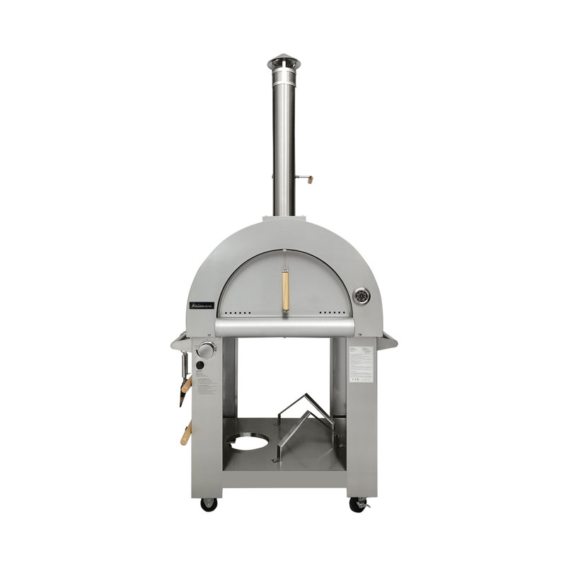 Four à pizza autoportant en acier inoxydable en argent