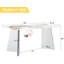Table de salle à manger rectangulaire avec pieds en acier inoxydable-2107608714-2107608715