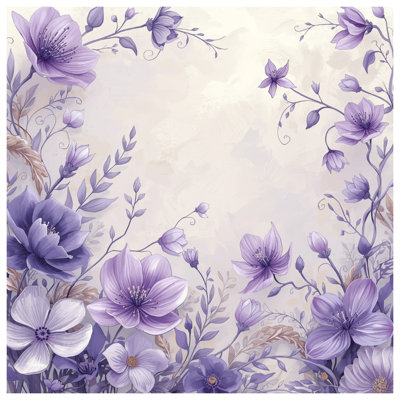 Purple Floral Arrangement Wall Tapestry - Flowers Wall Decor