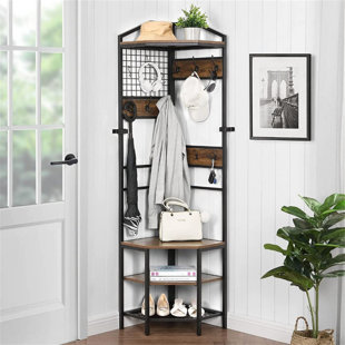Free Shipping on Entryway Wall Mounted Corner Coat Rack in Metal