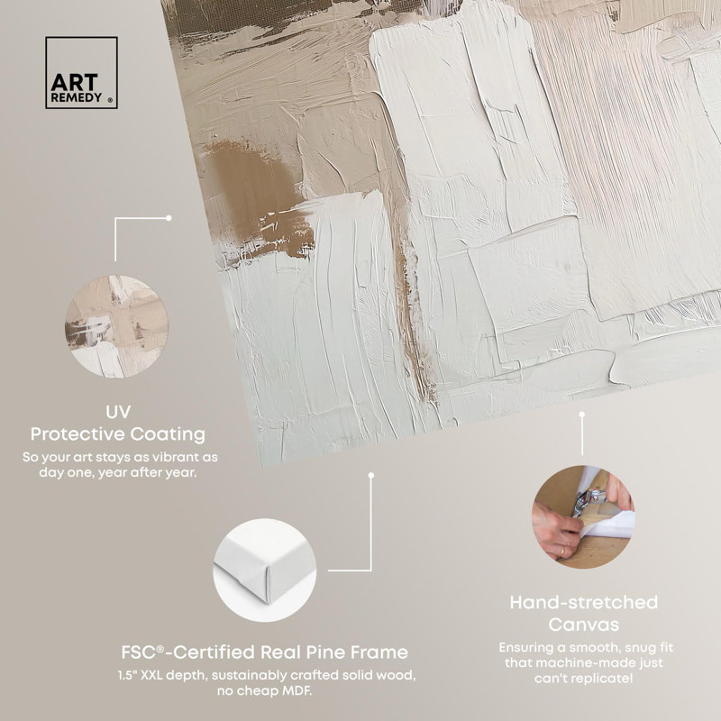 «Subtle Earth Tones I Neutral Boho» par Art Remedy, H 24 po x l 20 po, Toile tendue