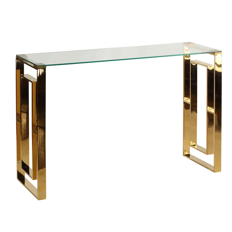 Santillanes 47'' Glass Top Console Table
