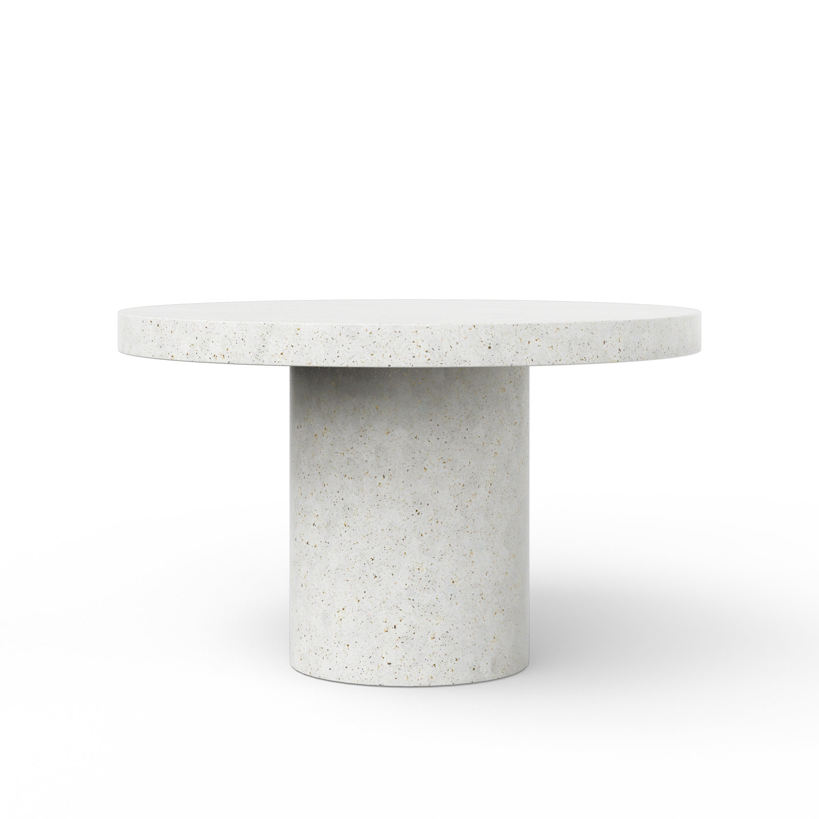 Kareen Concrete Pedestal Dining Table, 60" Round  , Ivory Terrazzo, Counter Table (36.25" Height)