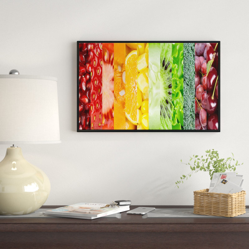 « fruits à baies et collage vegie », reproduction d’impression sur toile tendue encadrée, L 40 po x H 30 po