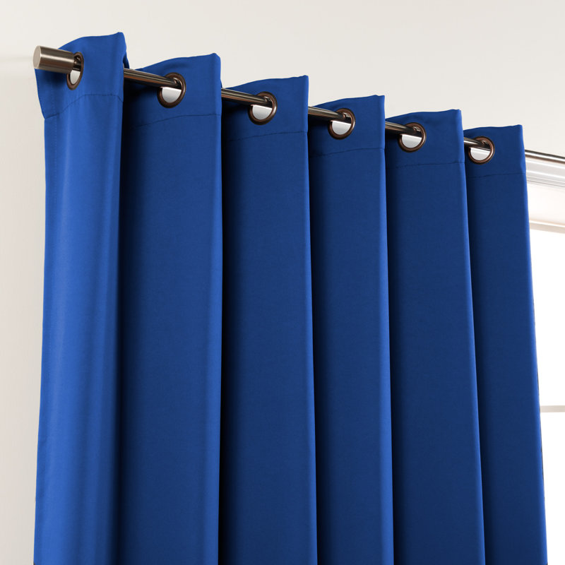 Scarsdale Solid Blackout Thermal Grommet Single Curtain Panel, Royal Blue, 80" W x 96" L