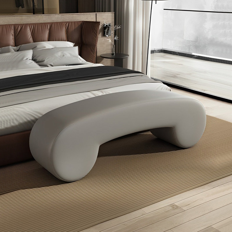 Banc rembourré en cuir Tierone Match, Gris