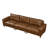 112'' Wide Faux Leather Square Arm Sofa-786131457