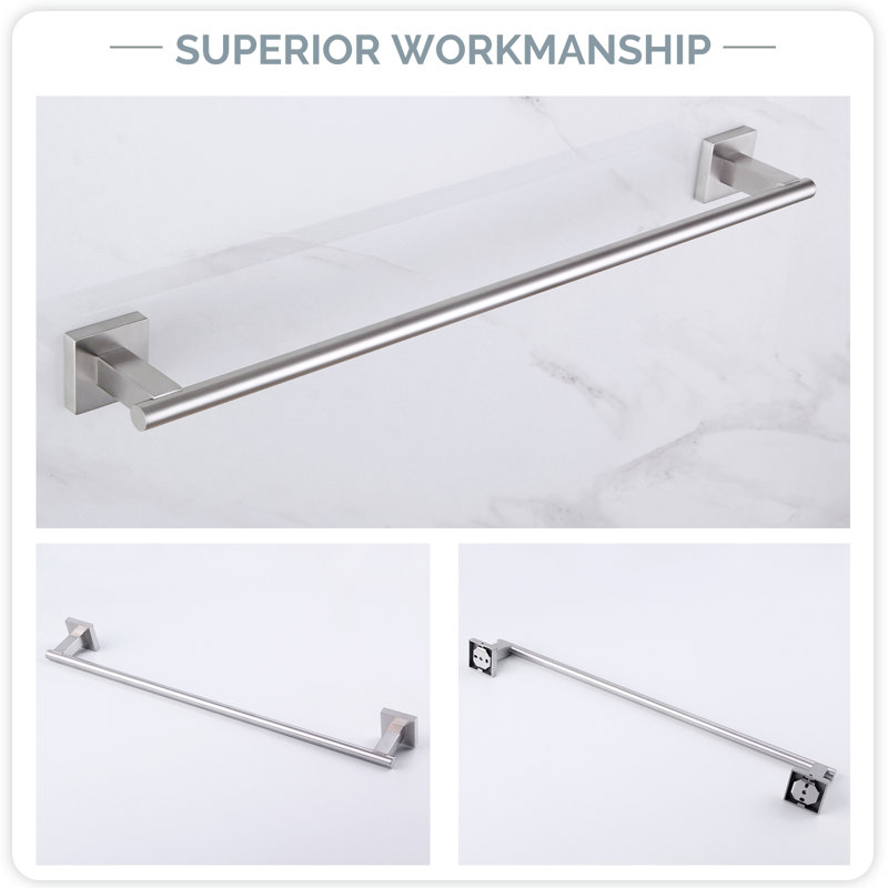 Barre à serviettes murale 23,5 po, Nickel brossé
