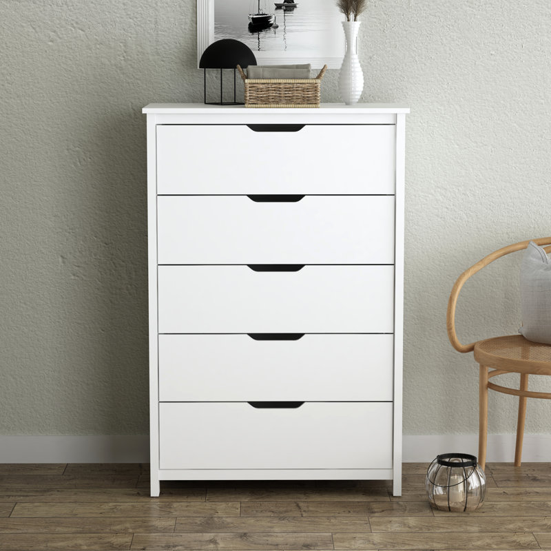 Brogan 5 Drawer 31.5'' W Dresser, Matt White