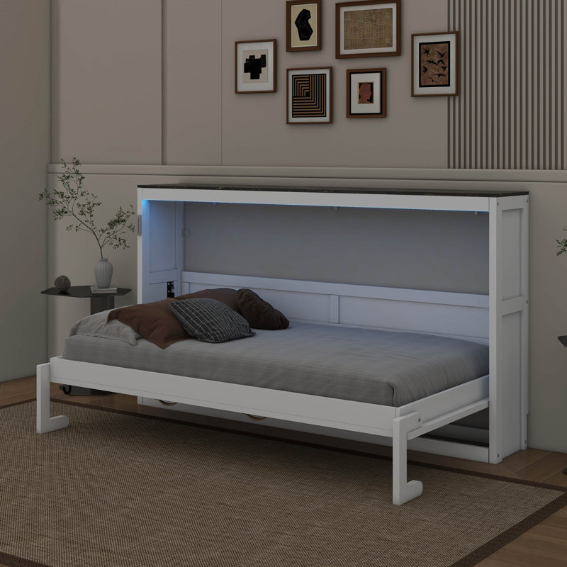 Lit escamotable simple avec DEL