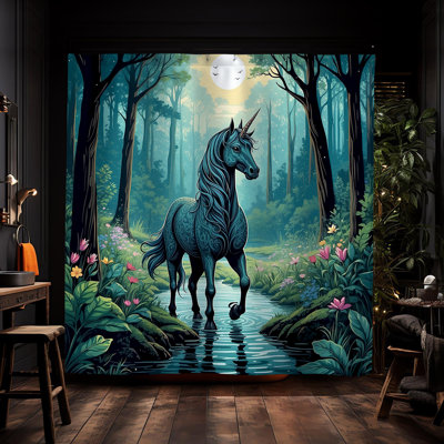 Russell Unicorn Shower Curtain
