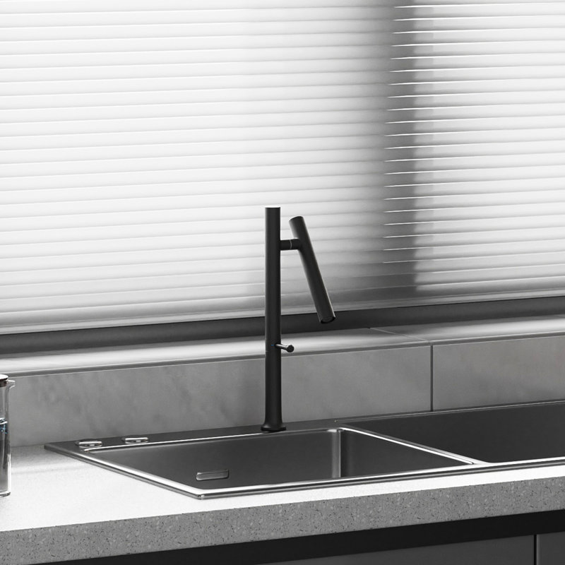 Colour Single-handle Bathroom Faucet with Drain Assembly, Matte Black