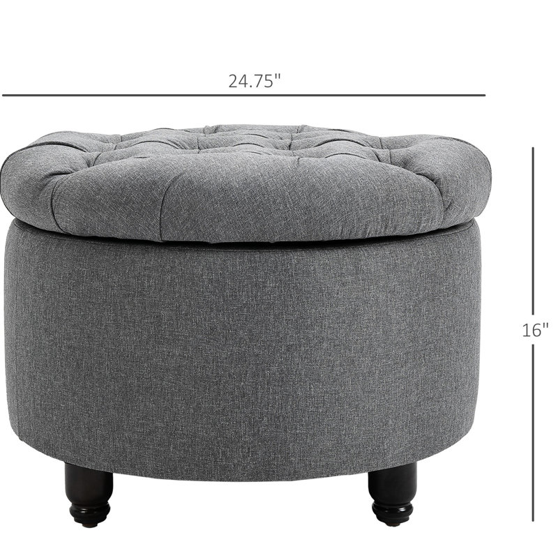 Tissu gris avec une capacité de rangement généreuse - organisez vos objets décoratifs intérieurs ronds et spacieux