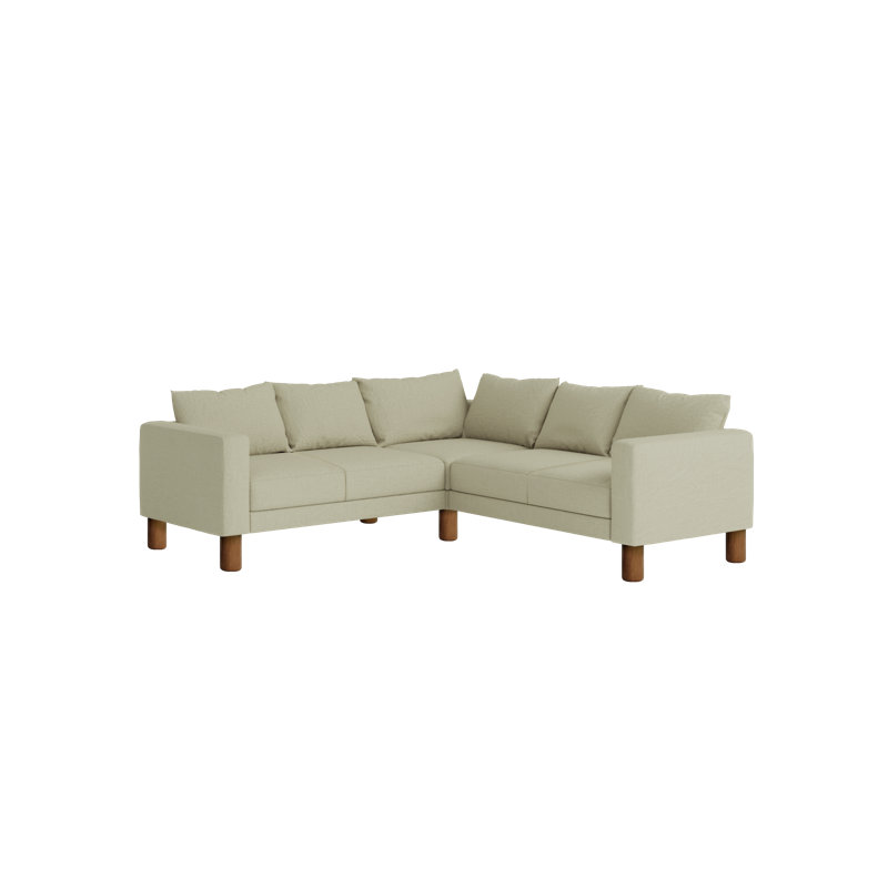 Essential 5-Seat Corner Sectional, Natural Hemp Blend, Cylinder