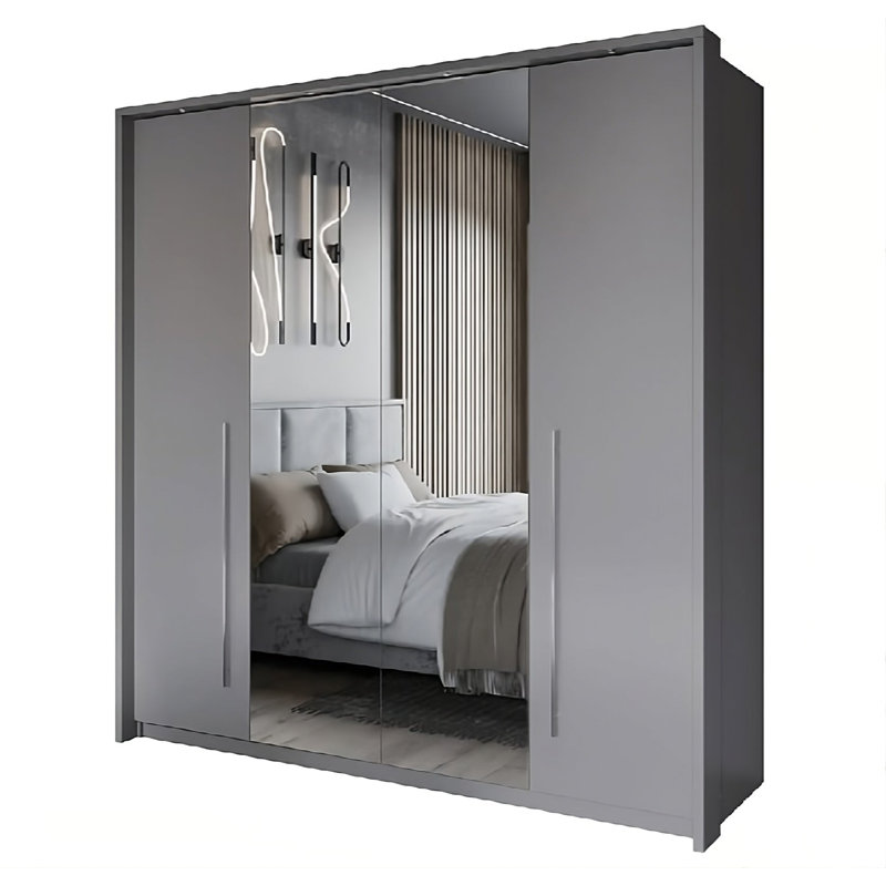 Manufactured Wood Wardrobe, White, 219xm H x 210cm W x 65cm D