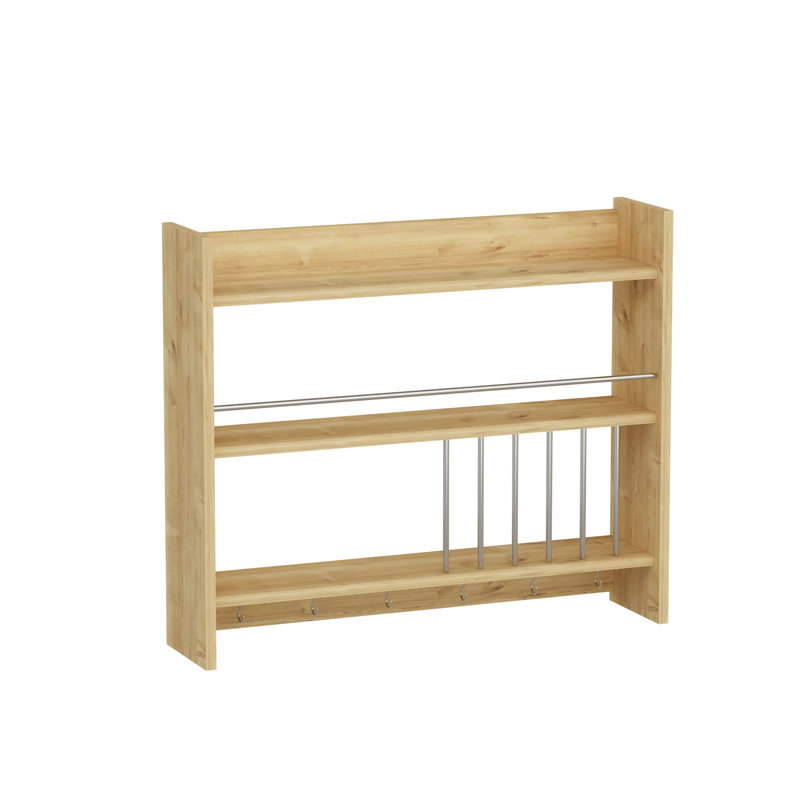 Wall Mounted Required Spice Rack, Natural