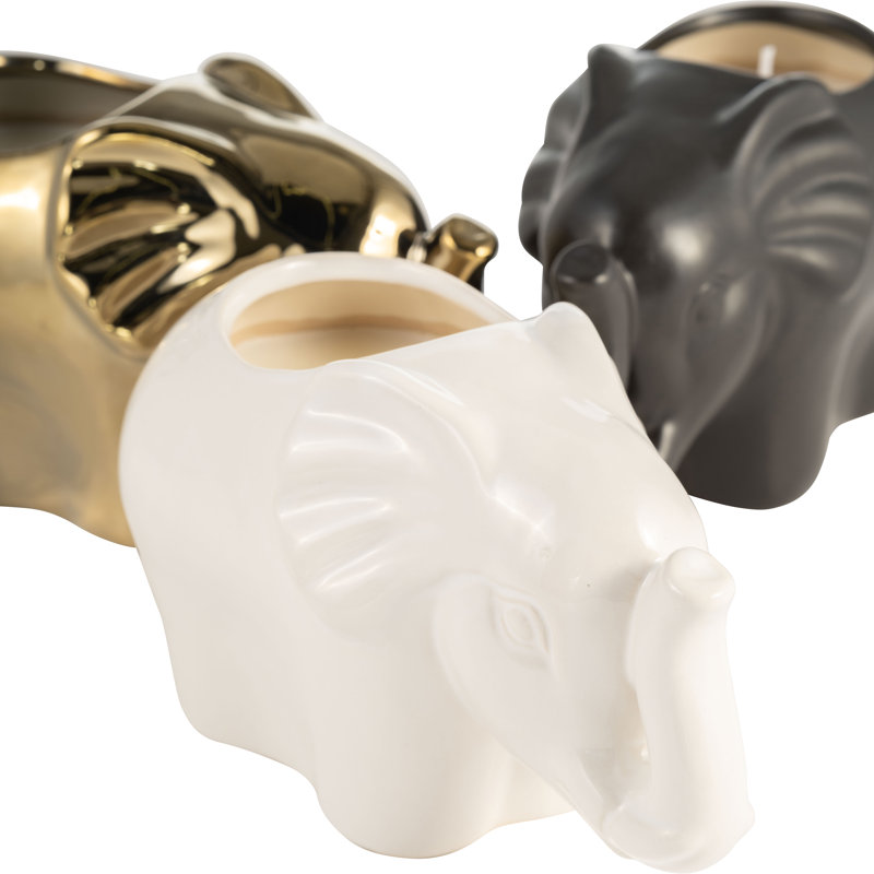 Decorative Scented Candles for Coffee Table - Stylish Candles for Bookshelf, Bedroom, or Living Room Decor - Set of 3, Gold & White