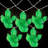 10-Count Green Prickly Pear Cactus LED String Lights - 4.5ft Clear Wire