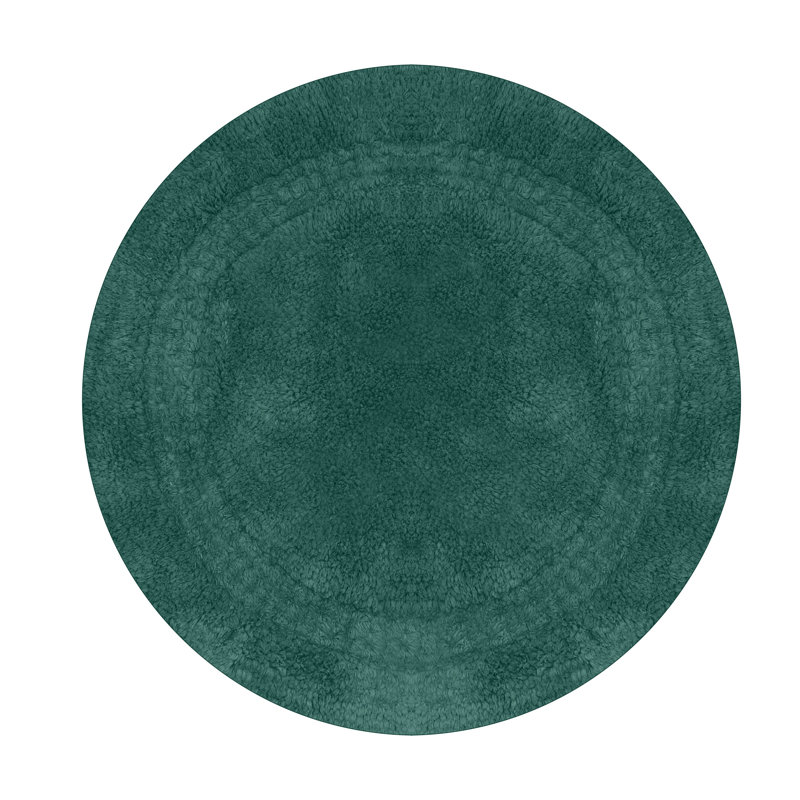 Home Weavers Classy Bathmat 100% Cotton Tufted Bath Rug, Extra Soft and Absorbent Bath Rugs, Non-Slip Plush Bath Carpet, Machine Wash Dry, bath rugs for Bathroom Floor, 30" Round, Bottle Green