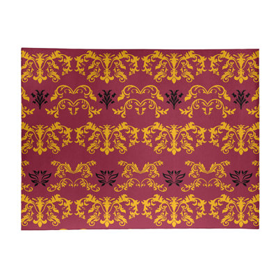 Tapis rouge / jaune Damask