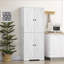 Armoire de cuisine Farmhouse, grande armoire de rangement autoportante avec 4 portes de grange et tablettes réglables