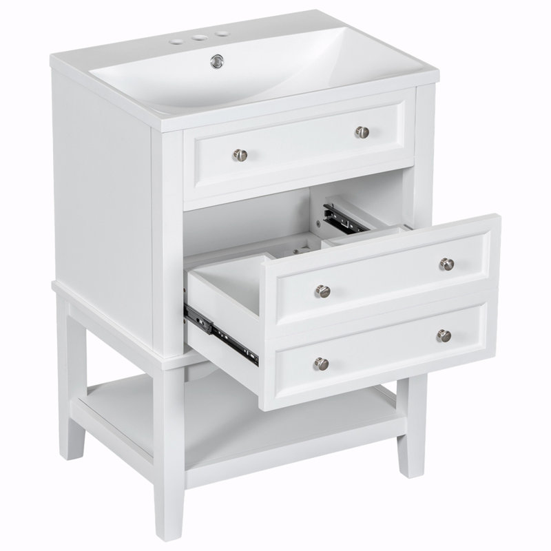 Meuble-lavabo simple 24 po avec plateau Shannel