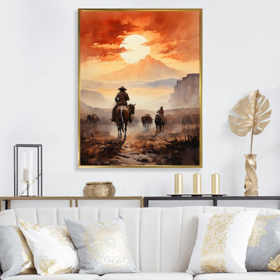 «Mechra Cowboy Chassing The Sunset I», reproduction sur toile
