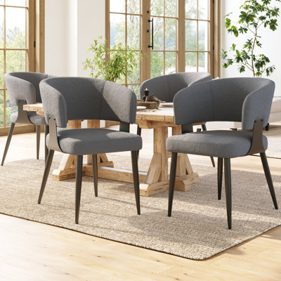 Fabric Upholstered Metal Armchair