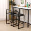 Ensemble de 2 tabourets de bar avec dossier et 2 chaises de bar rembourrées en cuir de polyuréthane avec repose-pieds