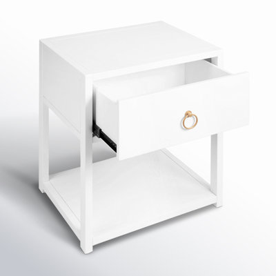 Elin 1-Drawer Acacia Nightstand