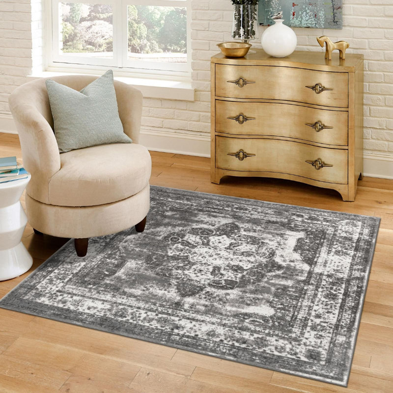 Tapis oriental Brandt, Gris, Square 3'3"