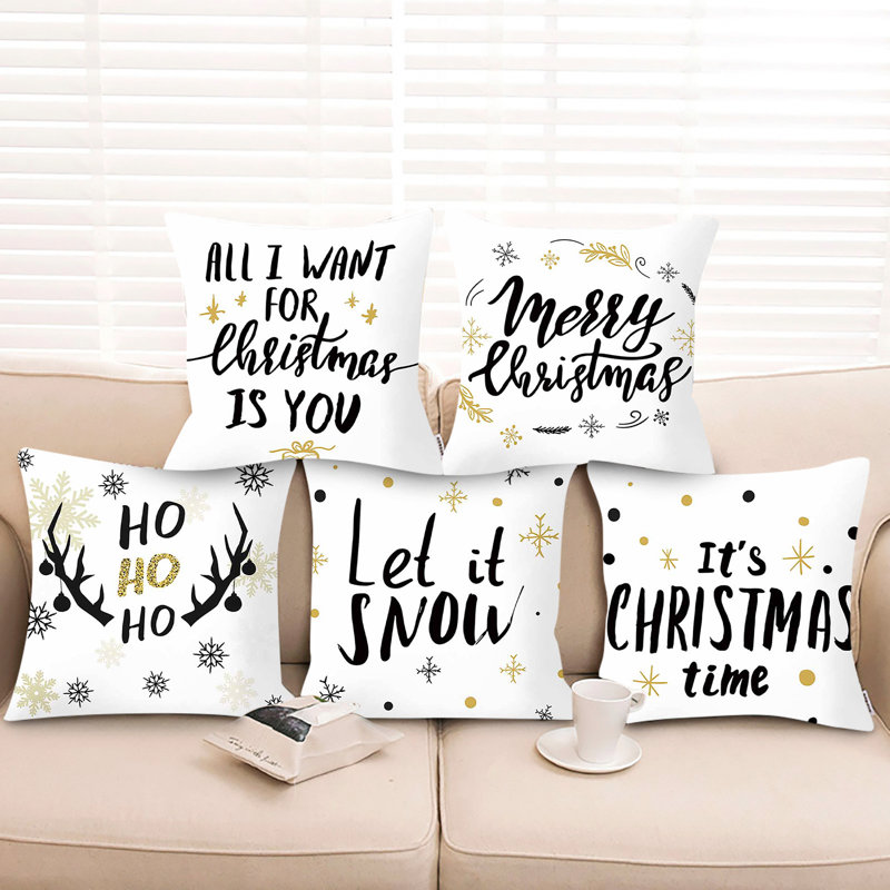 Housse de coussin en lin pour Noël