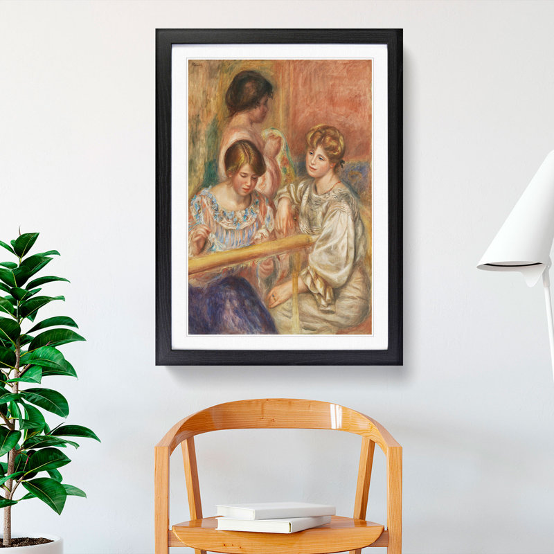 Embroiderers by Pierre-Auguste Renoir - Framed Print, 36cm H x 27cm W x 2cm D, Black