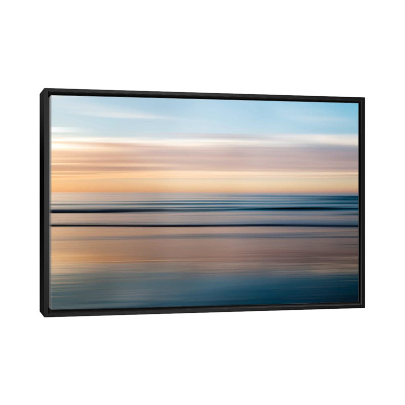 «La Jolla Waves», impression sur toile, H 18 po x l 26 po x P 1,5 po, Toile avec cadre noir, Pas de tapis