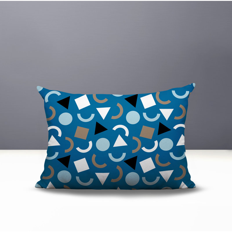 Coussin lombaire réversible intérieur / extérieur Lunko, Rectangle H 18 po x l 25 po, Turquoise