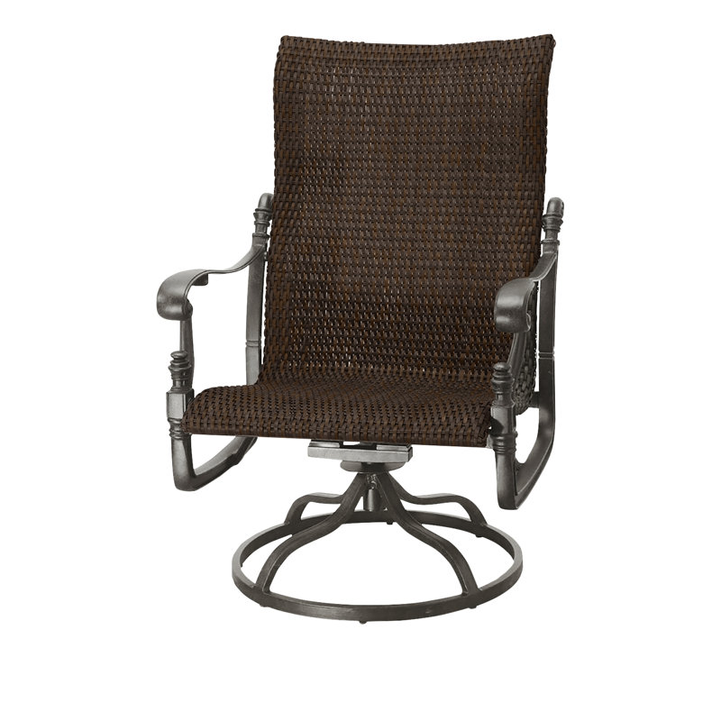 Florence Woven High Back Swivel Rocking Lounge Chair, Chestnut, Desert Bronze