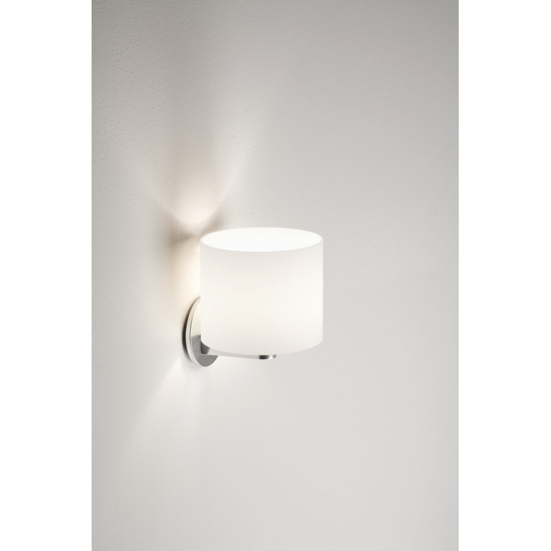 Suchitra Aluminium Armed Sconce, Opal White, Matt White, 16cm H x 12cm W x 12cm D