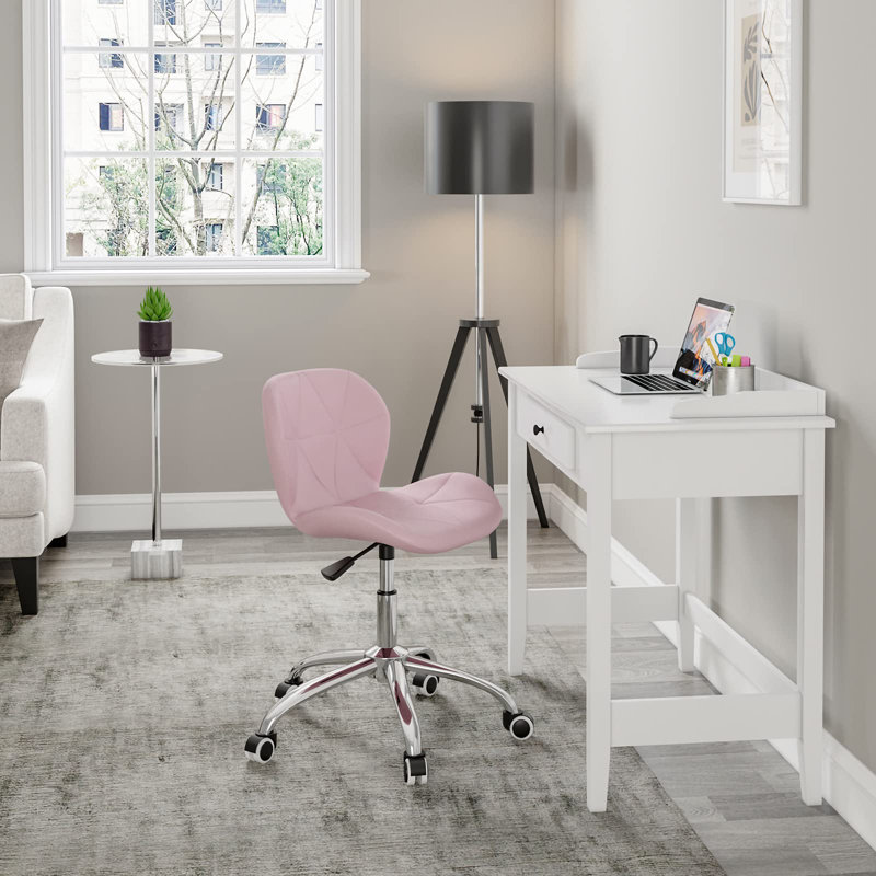Erltrud Office Chair, Pink, Faux Leather