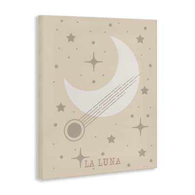 Toile Minimal Moon avec étoiles, design par Daniela Santiago