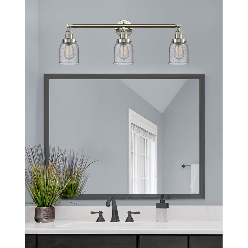 Éclairage pour meuble-lavabo 3 lumières à intensité réglable Aloysia, Nickel satiné brossé