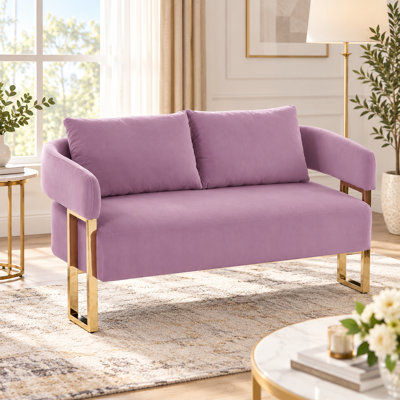 Molli 1pc Side Loveseat Sofa Chairs 18 x 22 x 32 with Metal Legs for Living Room Office or Dressing Area