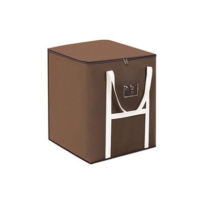  Bacs de rangement avec couvercles, boîtes de rangement pour vêtements, sacs de rangement avec fermetures à glissière et poignées renforcées, paniers de rangement pour couverture, édredon, oreiller, literie (brun, très grand)