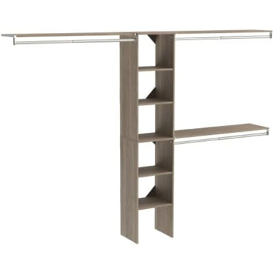 Suitesymphony 16-Inch Closet Organizer With Shelves, Natural Gray